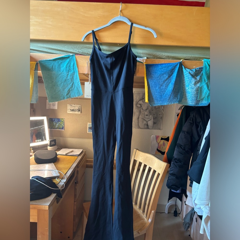 black brand new flare aritiza jumpsuit